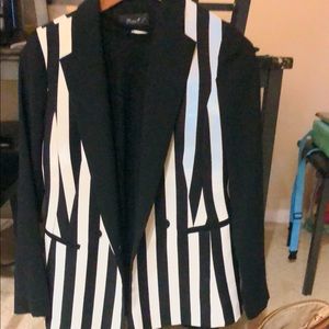 Black and White Stripe Blazer